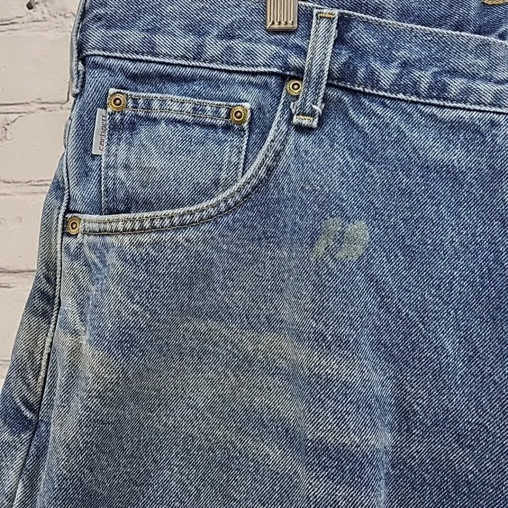 Carhartt Jeans B172 Mens Sz 40 X 30 Flannel Lined‎ Relaxed Fit Straight Flawed